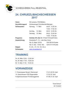 24. chruezlibachschiessen 2017 training voranzeige