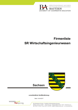 Firmenliste SR Wirtschaftsingenieurwesen