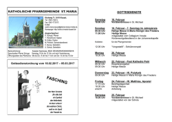 Gottesdienstordnung - Katholische Pfarrgemeinde St. Maria