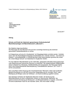 Herrn Oberbürgermeister Dieter Reiter Rathaus