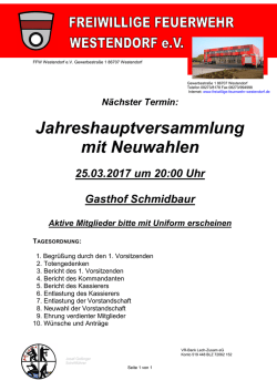 Info f&uuml;r Mitglieder - Freiwillige Feuerwehr Westendorf