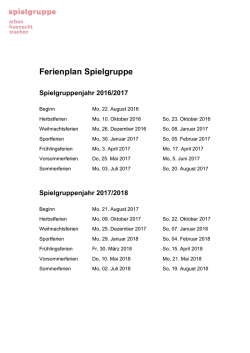 Ferienplan 2016-2018