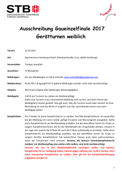 Ausschreibung - Turngau Saarpfalz