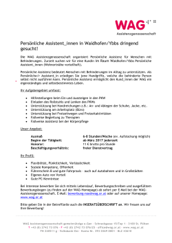 Persönliche Assistent_innen in Waidhofen/Ybbs dringend