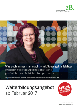 Weiterbildungsangebot ab Februar 2017