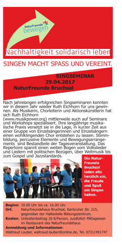 Flyer zum Seminar - NaturFreunde Bruchsal