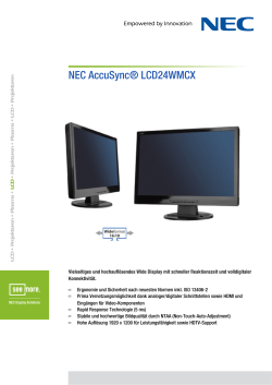 NEC AccuSync® LCD24WMCX - NEC Display Solutions Europe