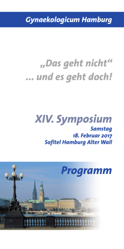 Programm XIV. Symposium - GYNAEKOLOGICUM HAMBURG