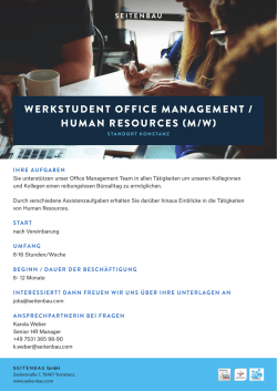 werkstudent office management / human resources