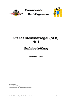 Standardeinsatzregel (SER) Nr.1 Gefahrstoffzug