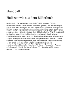 Halbzeit wie aus Bilderbuch… (Eichsfelder Tageblatt, 22,02,2017)