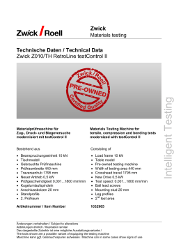 Technische Daten / Technical Data Zwick Z010/TH