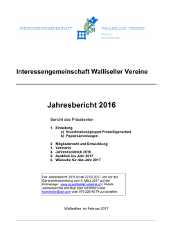 Jahresbericht 2016 - IG Walliseller Vereine