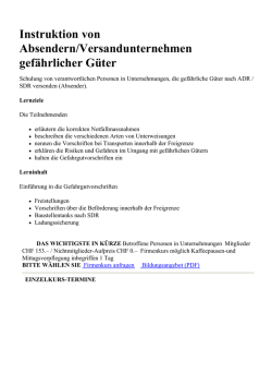Instruktion von Absendern/Versandunternehmen