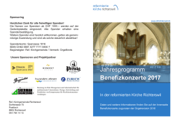 Jahresprogramm Benefizkonzerte 2017