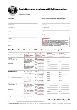 Bestellformular - autarkes GSM