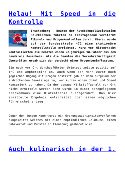 Helau! Mit Speed in die Kontrolle,Auch kulinarisch in