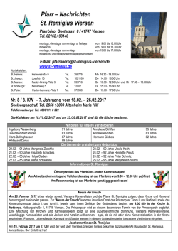 Pfarrnachrichten 8/8. KW