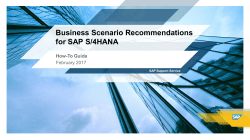 Business Scenario Recommendations for SAP S/4HANA