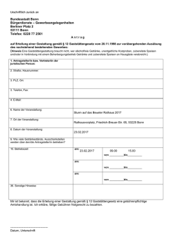 Bundesstadt Bonn Bürgerdienste – Gewerbeangelegenheiten