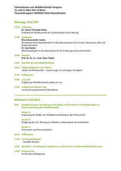Dienstag, 14.03.2017 Mittwoch, 15.03.2017