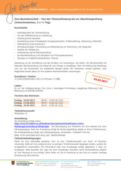 Intensivseminar, 3 x &frac12; Tag