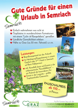 Gute Gr&uuml;nde f&uuml;r einen Urlaub in Semriach
