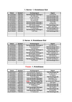 1. Herren 1. Kreisklasse Süd 2. Herren 4. Kreisklasse Süd Frauen 1