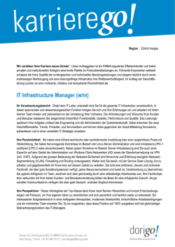 IT Infrastructure Manager (w/m)