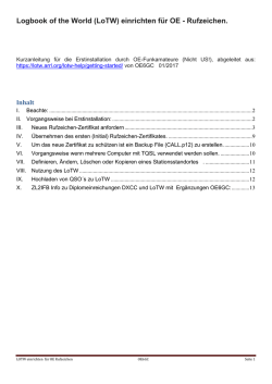Logbook of the World (LoTW) einrichten f&uuml;r OE