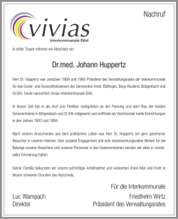 Dr.med. Johann Huppertz Nachruf