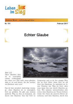 Echter Glaube - Leben im Sieg