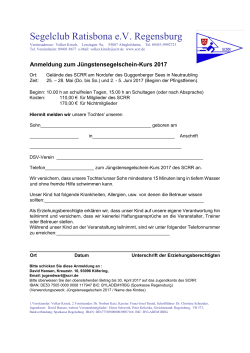 Anmeldeformular - Segelclub Ratisbona eV Regensburg