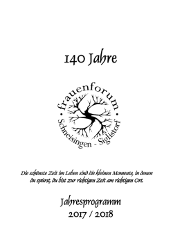 Jahresprogramm - frauenforum Schneisingen