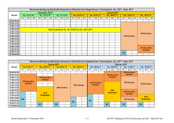 Januar 2017 Februar 2017 Wochenendbelegung Sporthalle