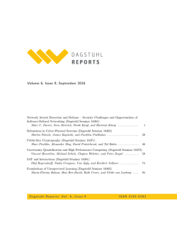 Volume 6, Issue 9, September 2016 - DROPS