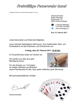 Einladung - Freiwillige Feuerwehr Insel