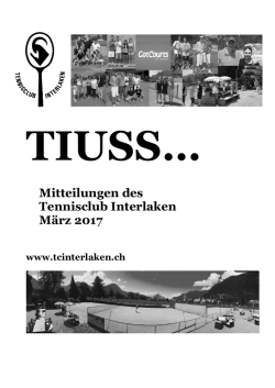 Jahresbulletin 2017 - Tennisclub Interlaken