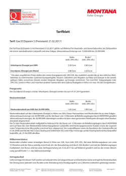 Tarifblatt