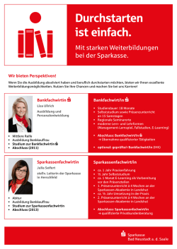 Durchstarten ist einfach. - Sparkasse Bad Neustadt ad Saale