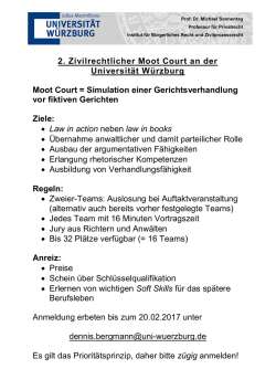 2. Zivilrechtlicher Moot Court an der Universität Würzburg Moot