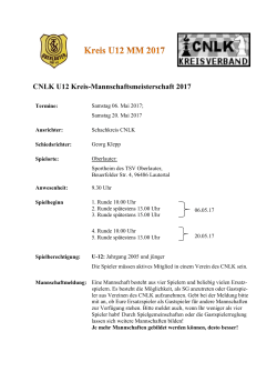 CNLK U12 Kreis-Mannschaftsmeisterschaft 2017 - Schachkreis-cnlk