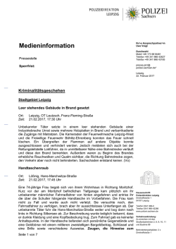 Medieninformation - Polizei Sachsen