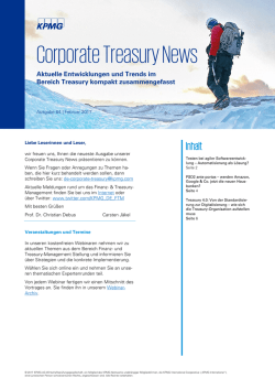KPMG Corporate Treasury News, Ausgabe 64, Februar 2017