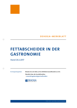 FETTABSCHEIDER IN DER GASTRONOMIE