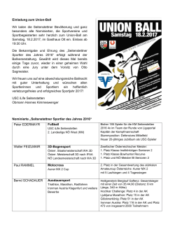 Einladung zum Union-Ball Wir laden die