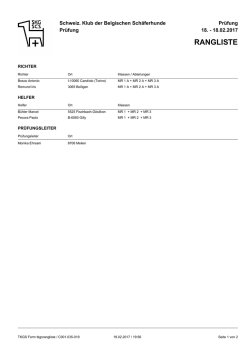 rangliste - KV Embrach