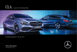 Preisliste gültig ab 9. Januar 2017 CLA. Coupé - Mercedes-Benz