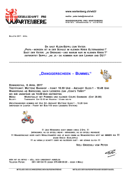 Wandergruppe Bulletin  - Gesellschaft Pro Wartenberg