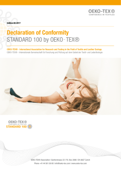 Declaration of Conformity - OEKO-TEX
